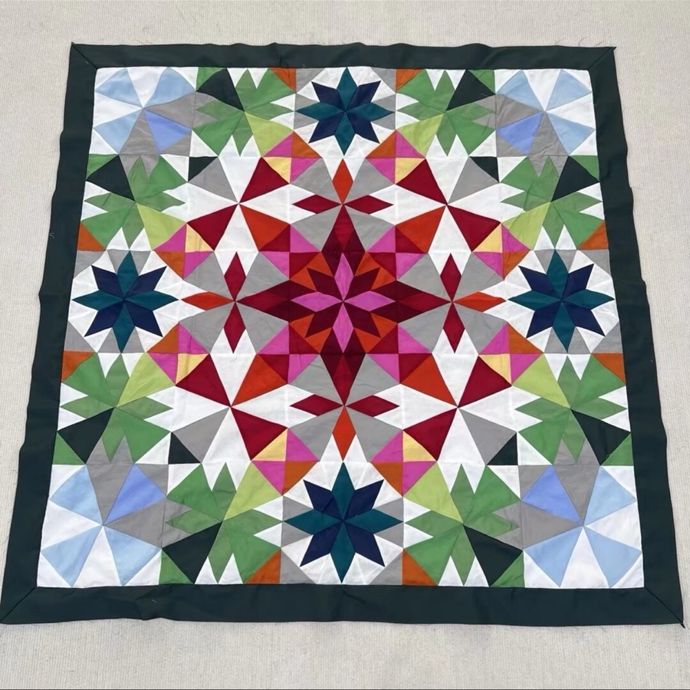 Handmade Winter Dream Stars Baby Quilt Top 47x47" Pieced~BABY/BED/Wall Decor
